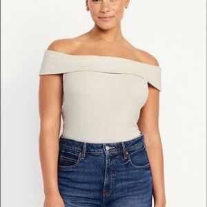 Old Navy Cream Ribbed Top